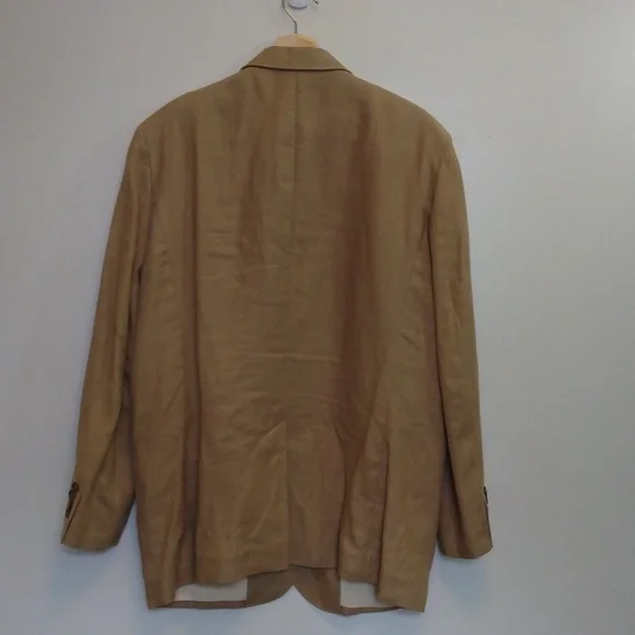 J Crew Tan Unlined Irish Linen 3 Button Sport Jacket44R